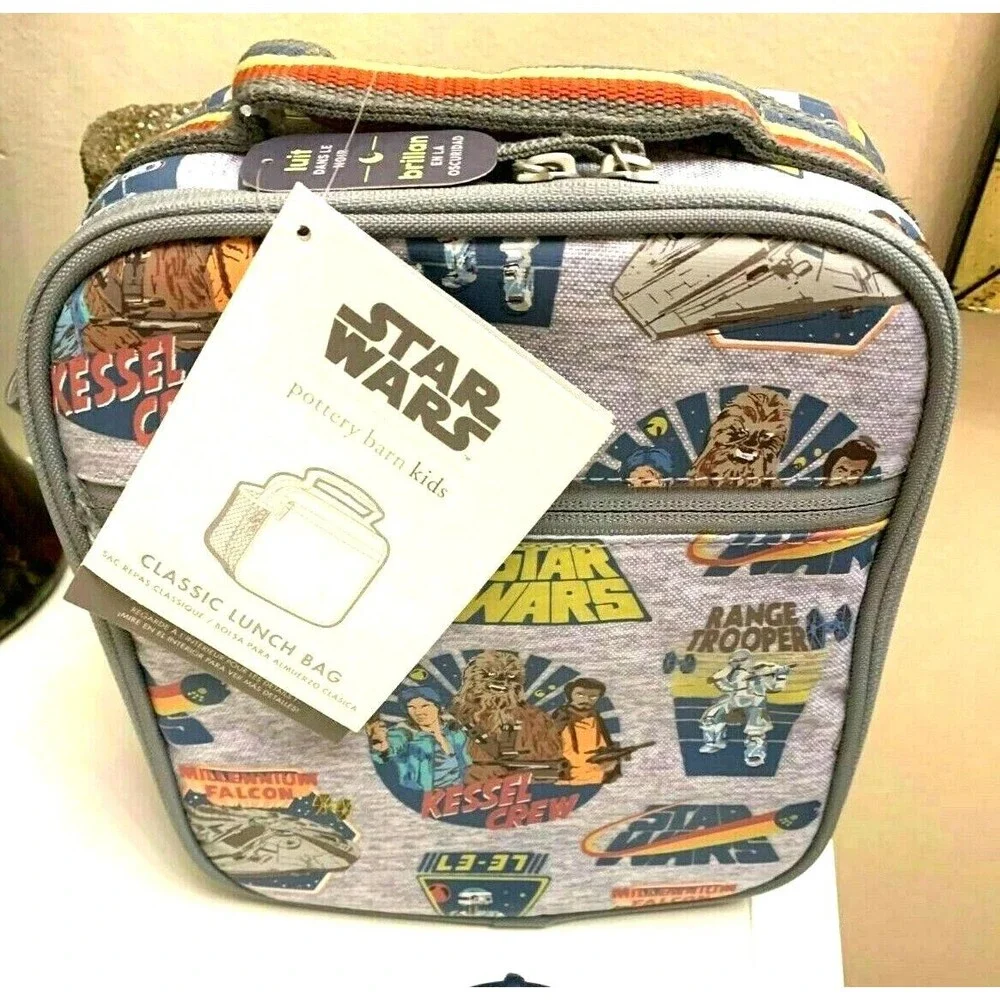 Pottery Barn School Disney Star Wars LUNCH BOX BAG SOLO travel boy Vader space -